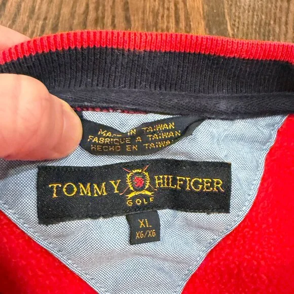 Tommy Hilfiger Vintage Y2K Red Crewneck Sweatshirt - Women's Large - Picture 2 of 11